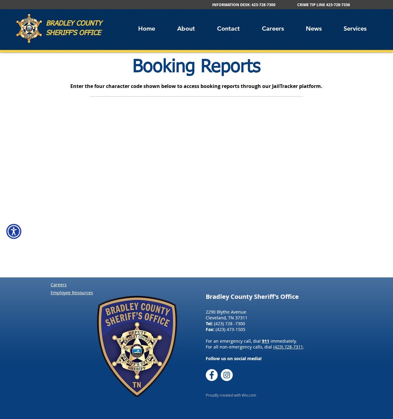 Bradley County arrest booking report CAPTCHA gateway