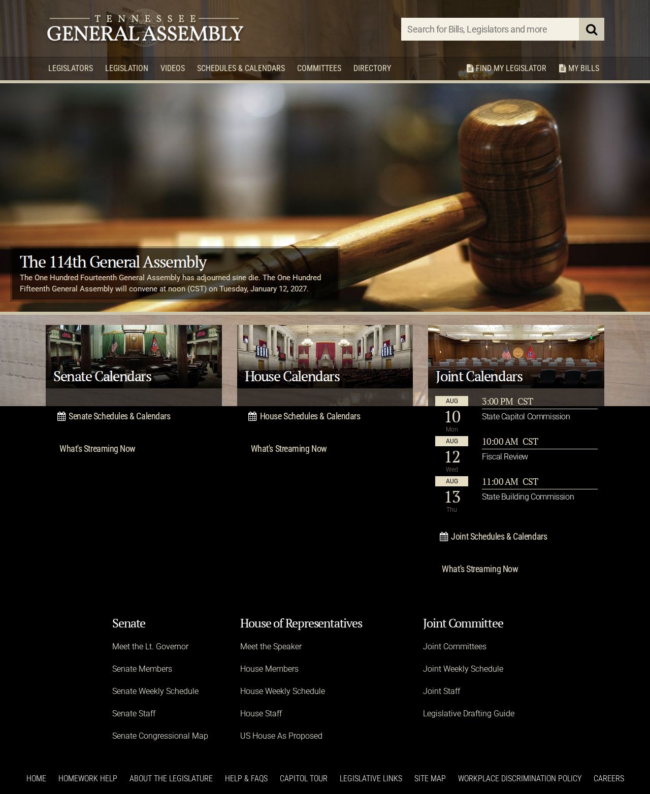 Tennessee General Assembly official laws and statutes portal
