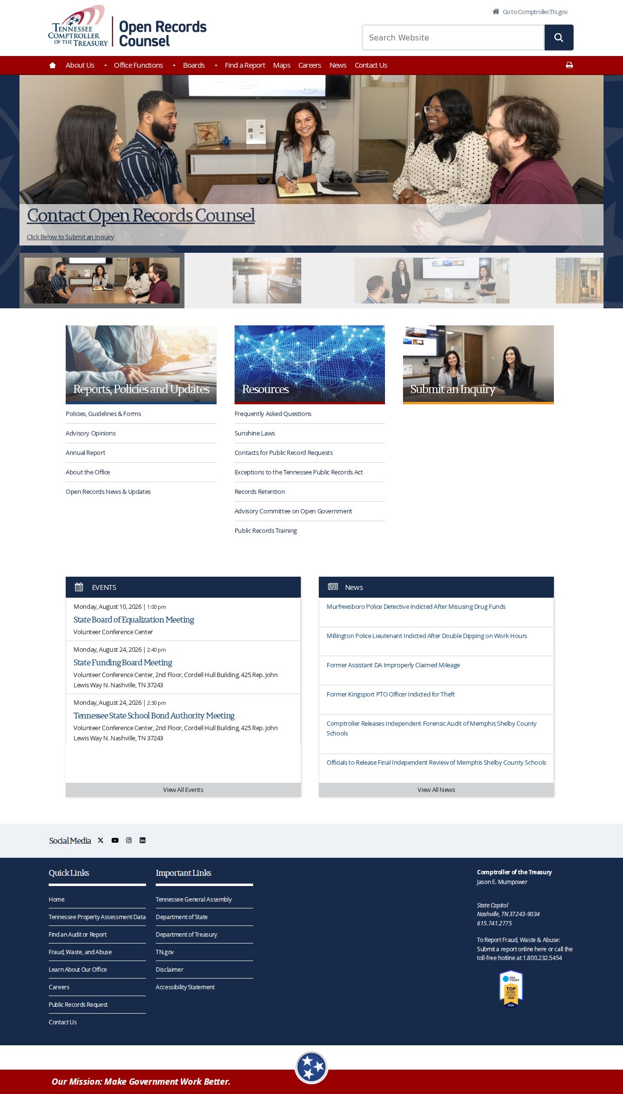 Bradley County criminal records guidance under the Tennessee Public Records Act